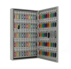 Табло за ключове KL 195 броя - с ел. заключване, снимано отпред, сиво, с наредени ключове вътре