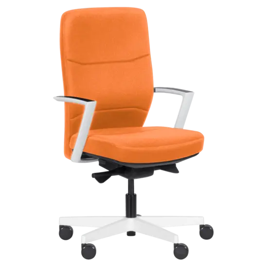 Работен стол  ПЕРС-снимка отпред, оранжев цвят дамаска