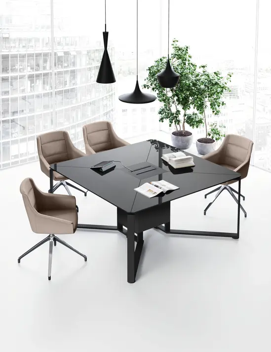 Заседателна маса I-MEET 04-снимка от офис, квадратна маса