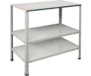 Работно бюро PMT G112 - сива стоманена конструкция, МДФ плот, празно