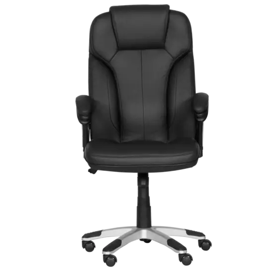 Директорски стол ВЛАДИМИР-снимка отпред, черен, еко кожа