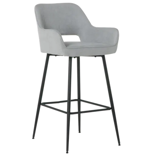 Бар стол СИМЕОНА- сив цвят дамаска