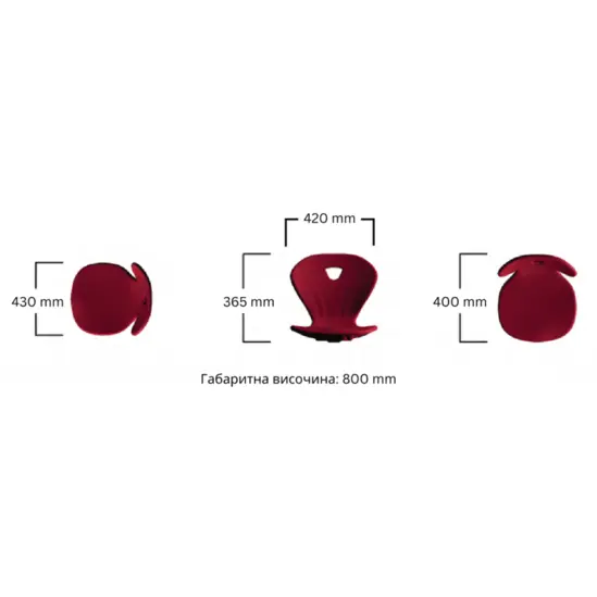 Ученически стол КАЛИН-размери на стол