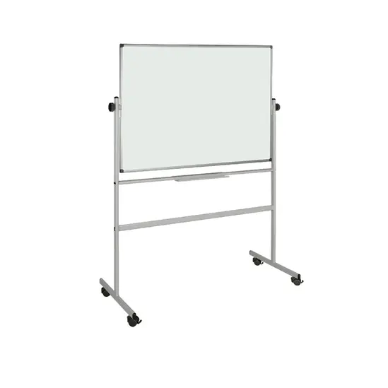 Бяла магнитна дъска 90х120 см мобилна - снимка отстрани, сглобена дъска