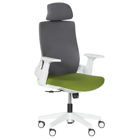 Президентски стол Миглена 46 - тъмнозелена седалка, сива облегалка