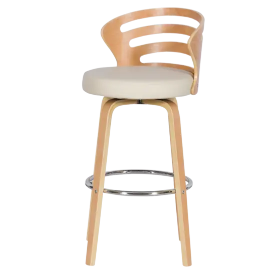 Бар стол АЛИС- седалка цвят крем