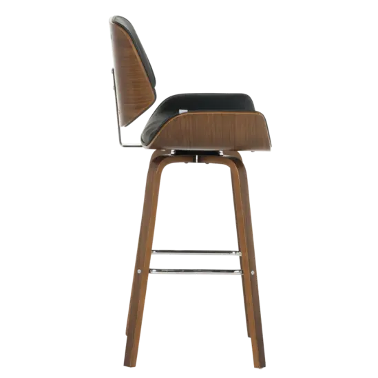 Бар стол ЙОСИФ-снимка отстрани, дърво  секо кожа