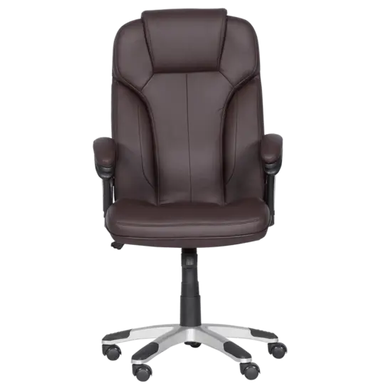 Директорски стол ВЛАДИМИР- бял цвят, еко кожа-снимка отпред