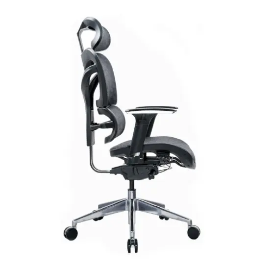 Работен стол ХЕРМЕС-сниман отстрани, хромирана кръстачка