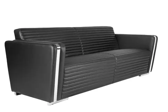 Триместен диван ЧЕРНАТИЦА NORM 03 - сниман отляво, тъмно сив с бели черти