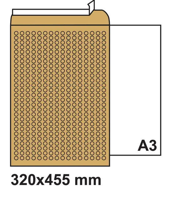 Плик с въздушни мехурчета 320х455 кафяв