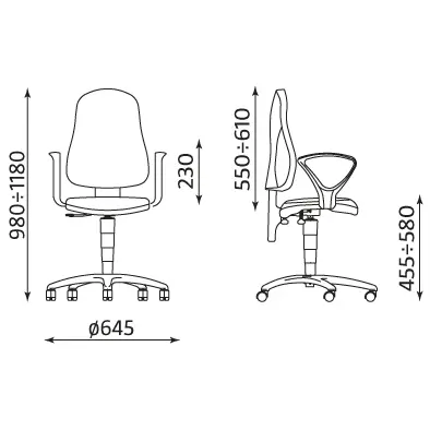 Работен стол РАДОСТИНА-чертеж, размери