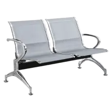 Посетителска пейка BTL 42- снимка отпред, с две места за сядане, хром