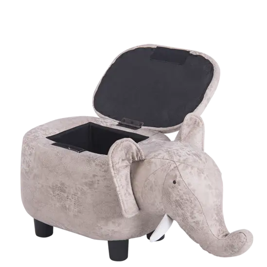 Табуретка детска с ракла слон- отворена, празна