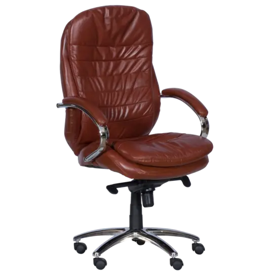 Президентски стол СТРУМЯН= снимка отпред, кафявИ