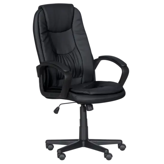 Директорски стол ЯСЕР- сниман отпред, черна еко кожа