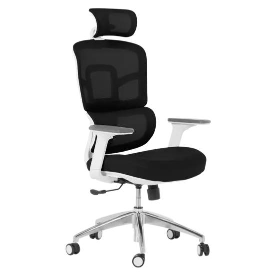 Директорски стол ГЕНАДИ- снимка отпред, черен цвят, меш