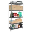 Метален стелаж BTL сив 180x90x40см 90кг рафт- монтиран и напъленен с артикули