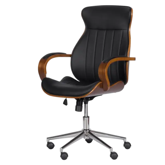 Директорски стол ПИМЕН-фиксирани подлакътници, хромирана база