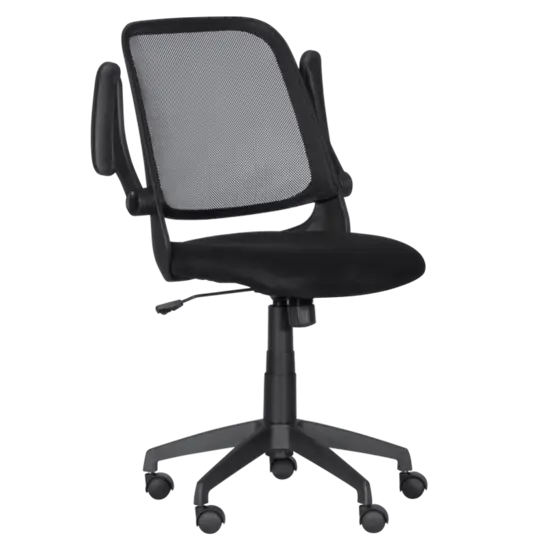 Работен стол АЛЕНА- черна дамаска, снимка отпред