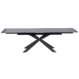 Трапезна маса ЛЕОНОРА разтегателна- черен цвят разтегната