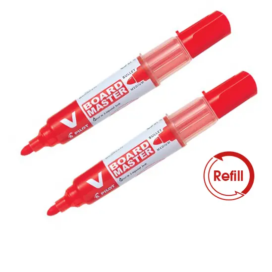 2 броя маркер за бяла дъска Pilot Master червен