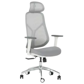 Директорски стол ЙОАН- снимка отпред, сив цвят