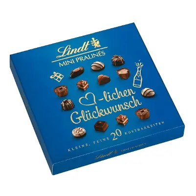 Мини пралини Lindt 20 броя синя кутия
