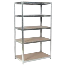Метален стелаж BTL 180x90x40 см с галванизирана конструкция и 5 МДФ рафта