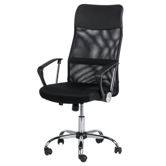 Директорски стол ГЪЛЪБИНА - 1- фиксирани подлакътници, хромирана кръстачка