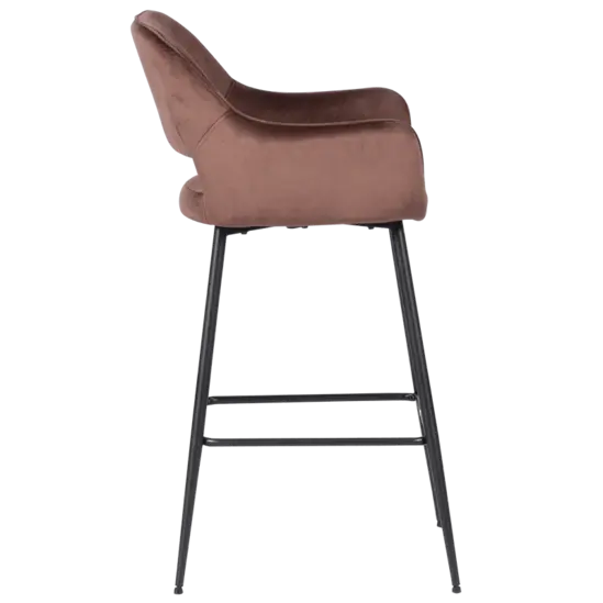 Бар стол СИМЕОНА- снимка отстрани, с поставка за крака