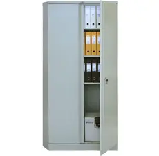 Архивен шкаф 199.6х91.5х45.8 см- сниман отпред, пълен с класьори, с отворена врата