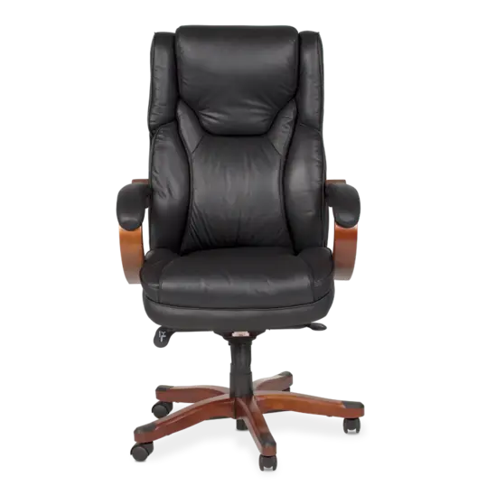 Директорски стол ВЕЛИМИР-сниман отпред,, естесвена кожа,, дървена основа