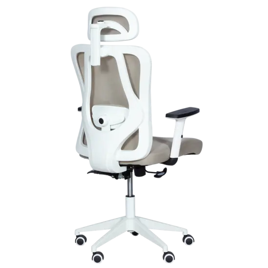 Директорски стол МЕЛИСА- снимка отзад, бял полипропилен