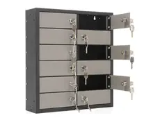 Снимка на Метален шкаф за телефони DBI PMT 12- с няколко отворени врати