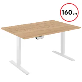 Бюро регулируемо ЛИБРЕ U3- бели крака, плот- дъб