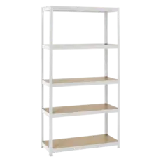 Метален стелаж BTL цинк 192x100x40см 65кг рафт - бял, сглобен, празен