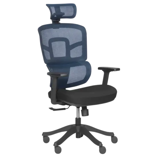 Директорски стол ВЕЛИКО-снимка отстрани, два цвят, черна база, меш