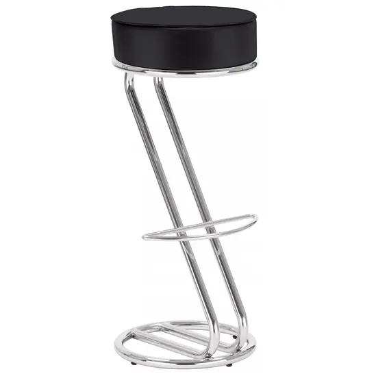 Бар стол ЗЕТА- черен цвят еко кожа