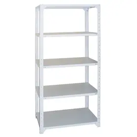 Метален стелаж бял 90х40х200 см - бял, 5 рафта
