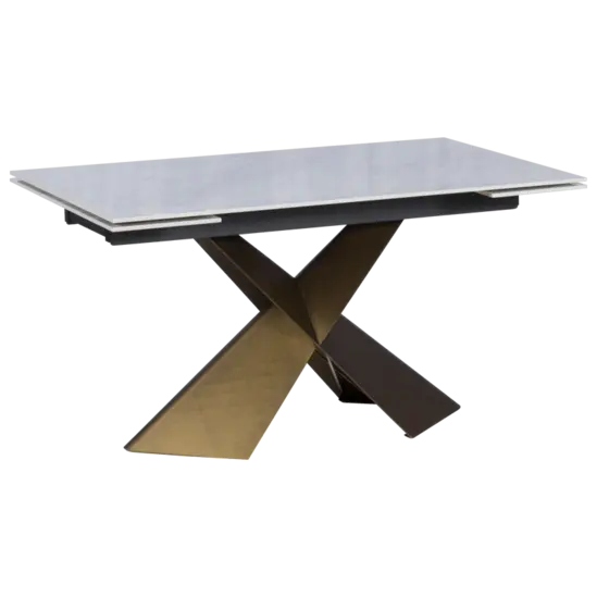 Трапезна маса ЛЕОНА разтегателна- бяло-злато