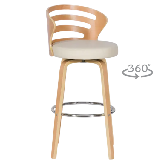 Бар стол АЛИС- цвят крем