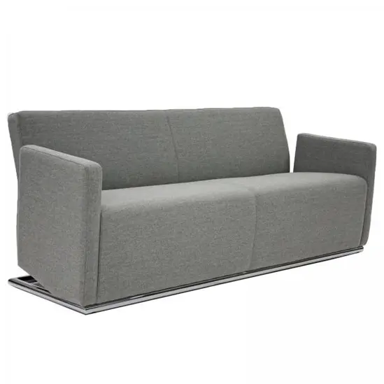 Диван триместен МАКЕДОНИЯ LCA 03 - масивен диван, сниман отпред, сива дамаска