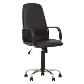 Директорски стол ДИПЛОМАТ- снимка отпред, черна еко кожа