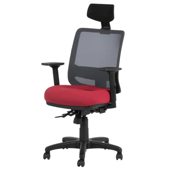 Работен стол ЗЕЛУС- сниман отпред, черен меш