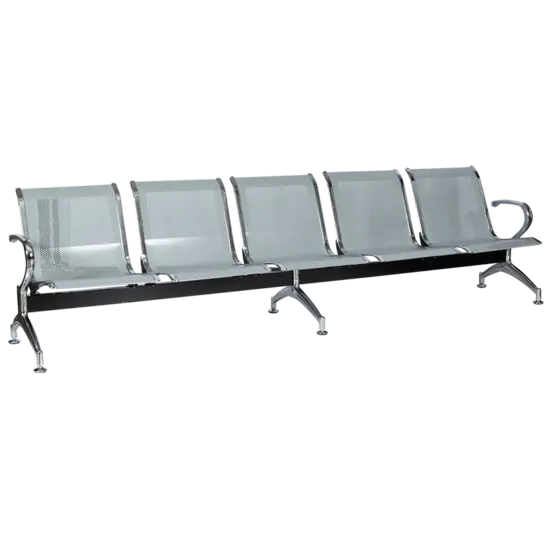 Посетителска пейка BTL 30- 5 места, метална пейка, сива