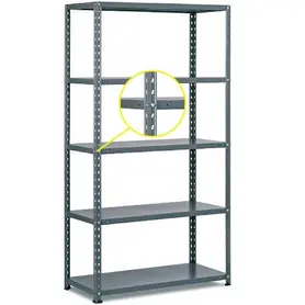 Метален стелаж FRT сив 100х40х188 см - безболтов монтаж, детайл, сив