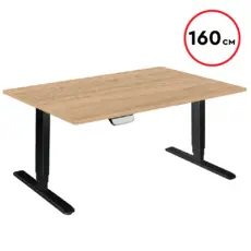 Бюро регулируемо ЛИБРЕ U2- черни крана, плот цвят дъб