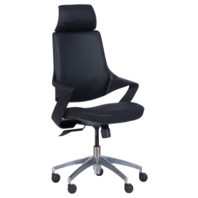 Директорски стол ХАРИЗАН-сниман отстрани, черен цвят