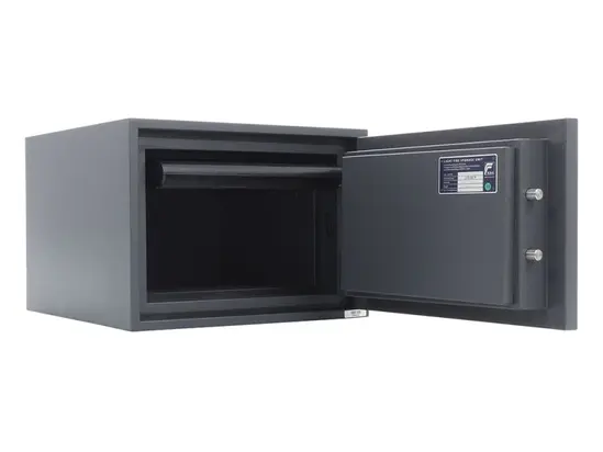 Отворен Метален сейф FRS PMT 30 - сив и празен отвътре 